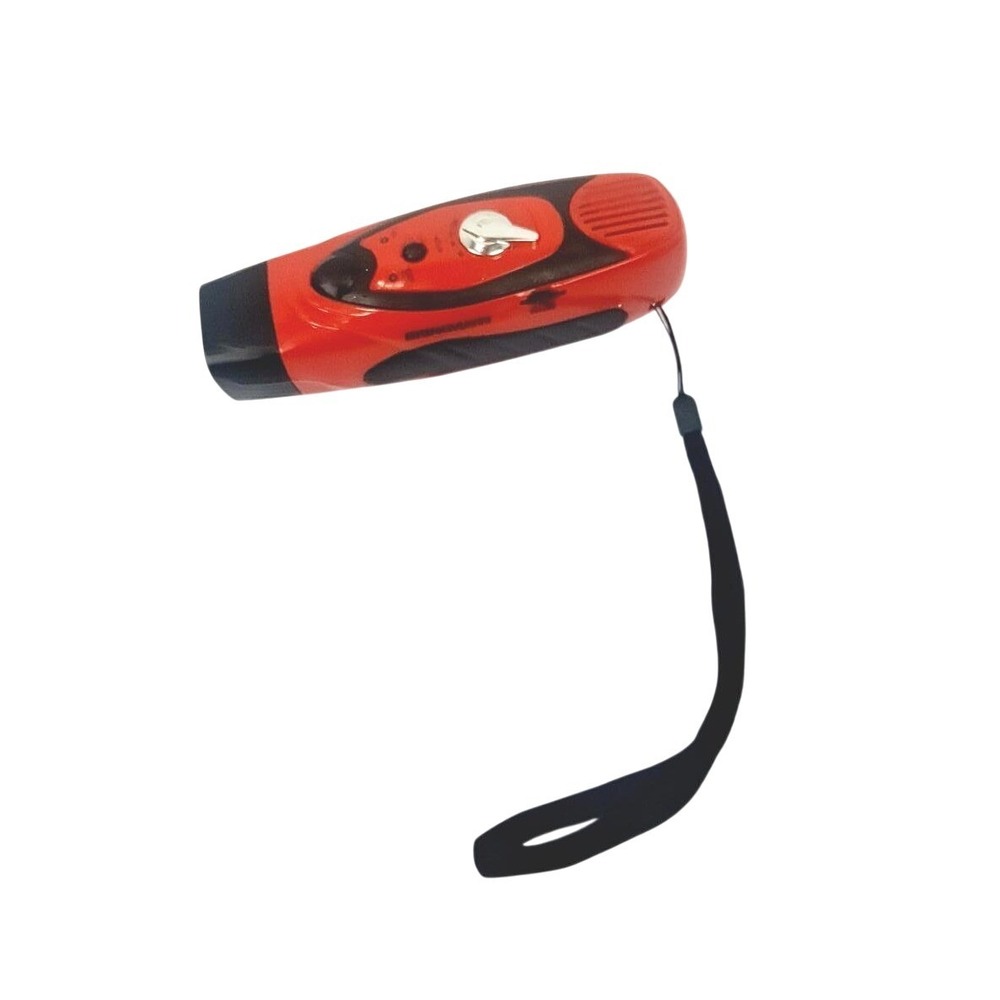 Brinkmann Hand Crank Emergency Flashlight Red Black LED No Battery Required